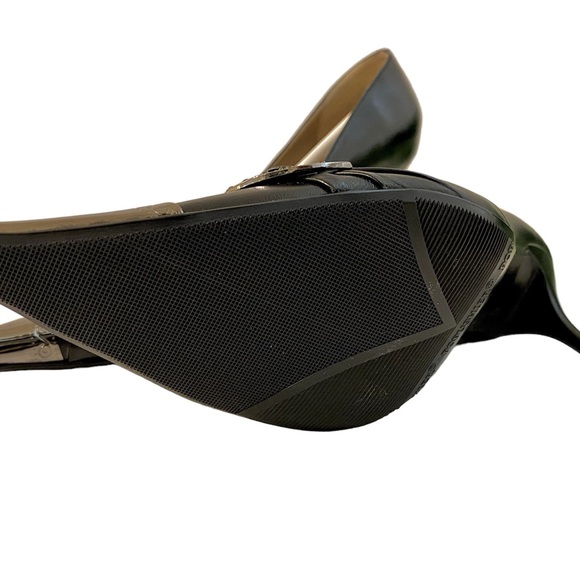 Popushier Vintage Couture Pattern Black Leather Heels - Picture 4 of 4